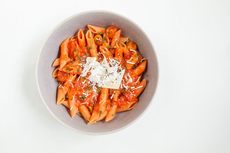 Penne arrabbiata with spicy tomato sauce